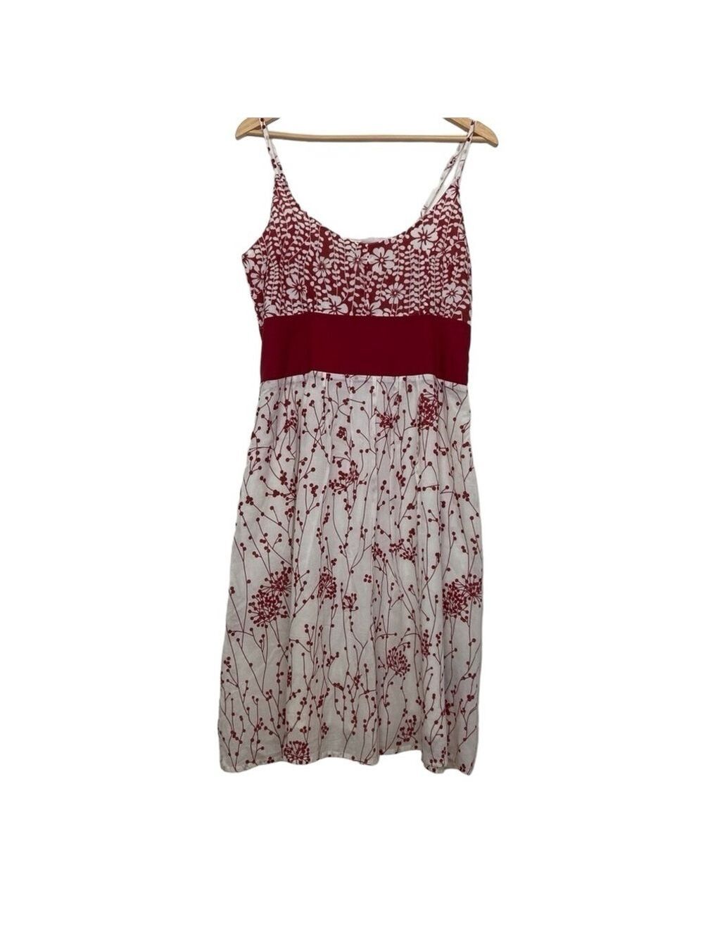 Point Zero dress pure cotton floral white red empire waist floral lightweight